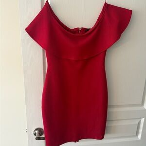 Guess Red Off-Shoulder Dress